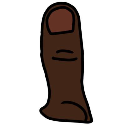 a dark brown thumb.